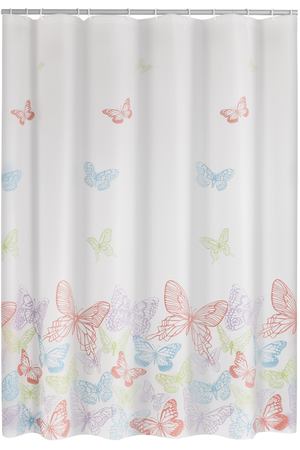 Штора для ванной Ridder Papillon полупрозрачный/цветной 180x200 см