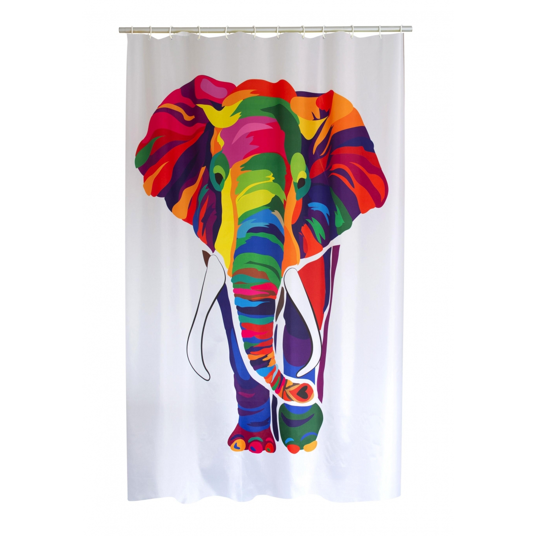 Где купить Штора для ванной Ridder Elephant цветной 180x200 см Ridder 