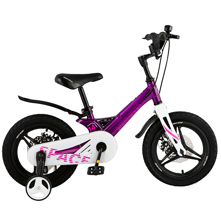 Где купить Велосипед детский Maxiscoo Space делюкс 14 дюймов фиолетовый Maxiscoo 