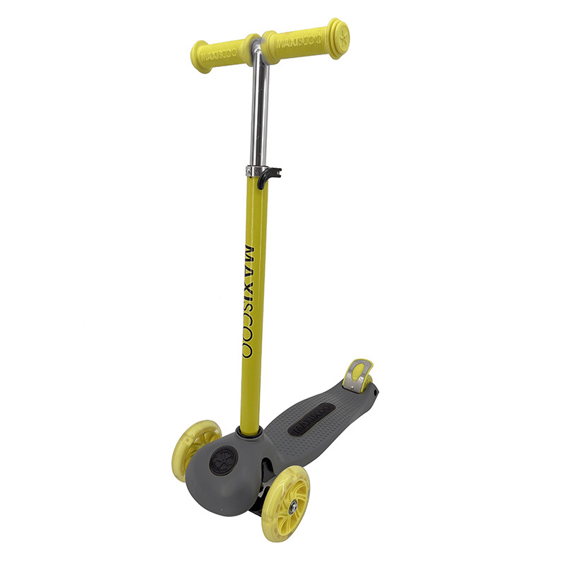 Где купить Самокат трехколесный детский Maxiscoo Next + со светящимися колесами желтый Maxiscoo 
