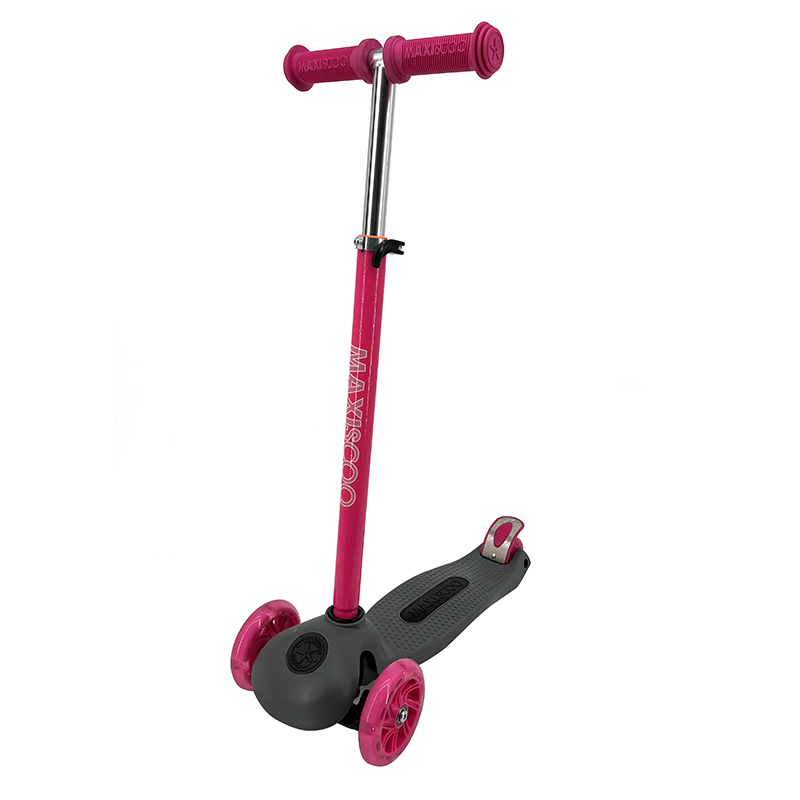 Где купить Самокат трехколесный детский Maxiscoo Next + со светящимися колесами розовый Maxiscoo 