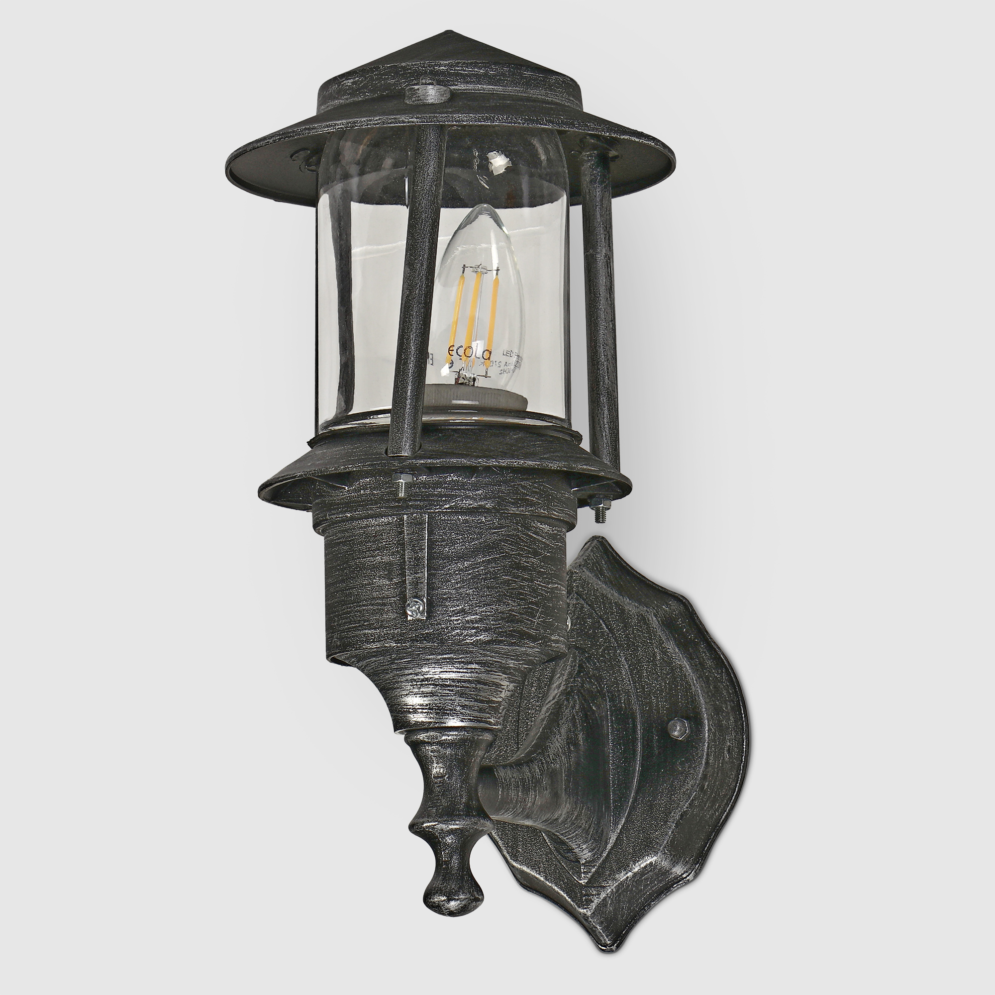 Где купить Садовый светильник Amber Lamp настенный серебряный с чёрным (8052) Amber Lamp 