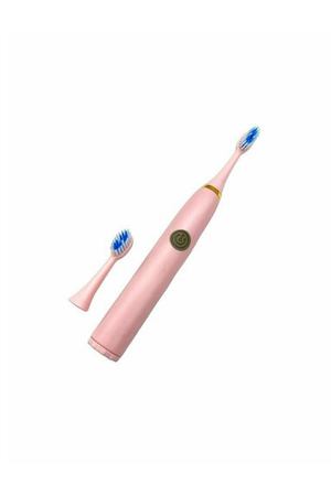 Электрическая зубная щетка на батарейках, две насадки, розовый
