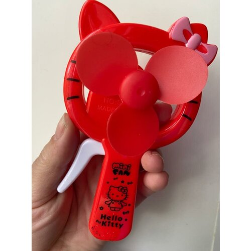 Где купить Вентилятор детский механический Hello Kitty, 15 см/ Вентилятор детский ручной/ Детский механический мини-вентилятор | Ветерок / Без бренда 