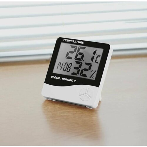 Где купить Метеостанция, показывает температуру и влажность в доме, квартире, с функцией часов и будильника Без бренда 