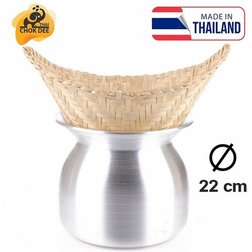 Где купить Пароварка рисоварка бамбуковая тайская для клейкого риса, Thai Chok Dee Без бренда 