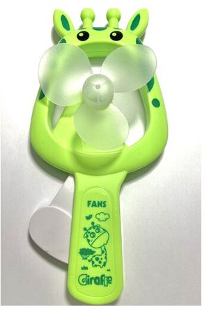 Вентилятор детский механический Giraffe, 20 см/ Вентилятор детский ручной/ Детский механический мини-вентилятор / игрушка Ветерок / Ручной вентилятор