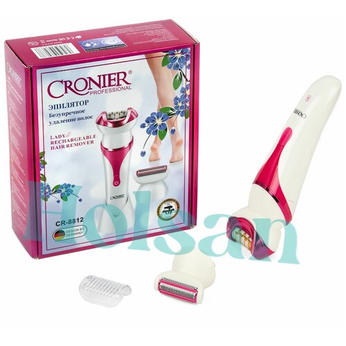 Где купить Эпилятор женский 2 в 1 Cronier CR-8812 , 2 сменные насадки: электробритва триммер женский, эпилятор для удаления волос Cronier 