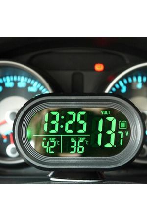 Автомобильные часы с подсветкой, вольтметром и термометром VST 7009V-2