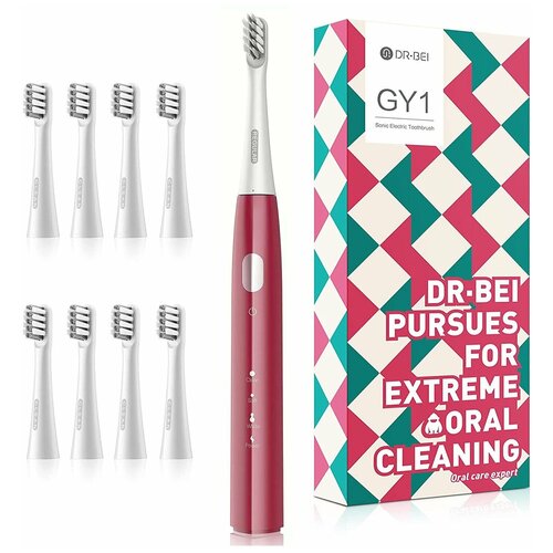 Где купить Электрическая зубная щетка Dr.Bei YMYM GY1, красный (8 насадок) Dr.Bei 