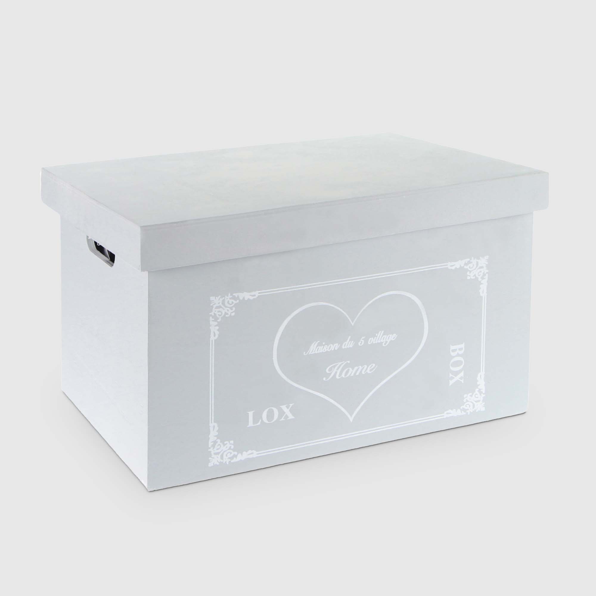 Где купить Ящик деревянный ZIHAN Heart M 37х26х21 см серый Zihan 