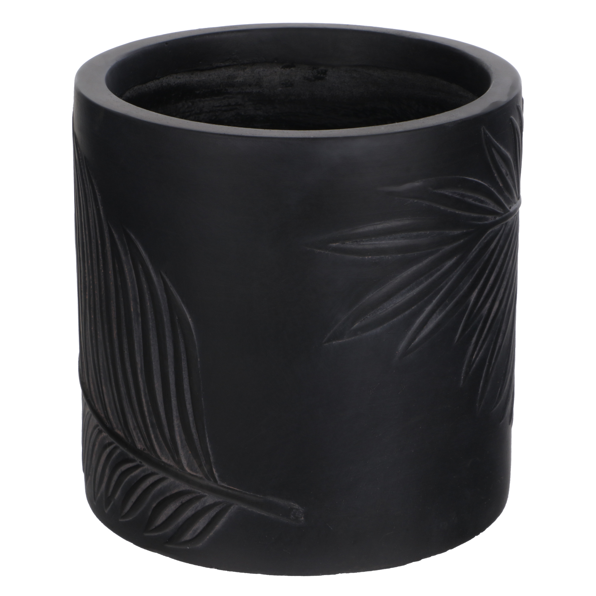 Где купить Горшок цветочный L&t pottery цилиндр leaf черный d37 Без бренда 
