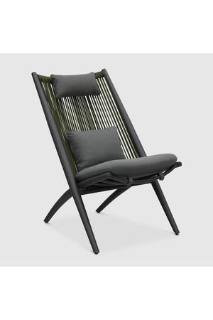 Кресло-шезлонг Bizzotto Aloha угольный с подушками