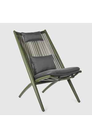 Кресло Bizzotto Aloha зелёное с подушками 66х84х98 см