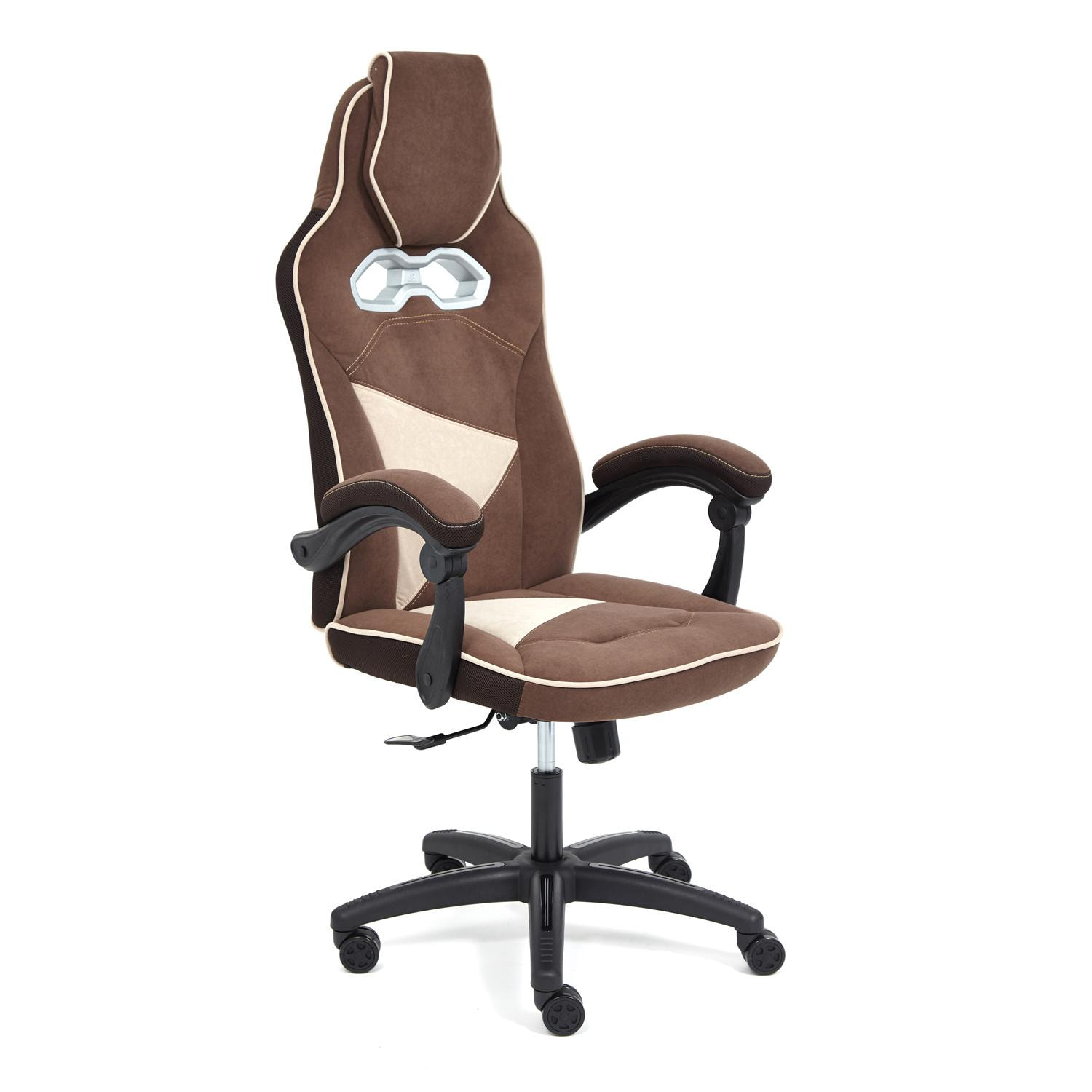 Где купить Кресло компьютерное ТС 67х49х142 см флок коричневый/бежевый TC 
