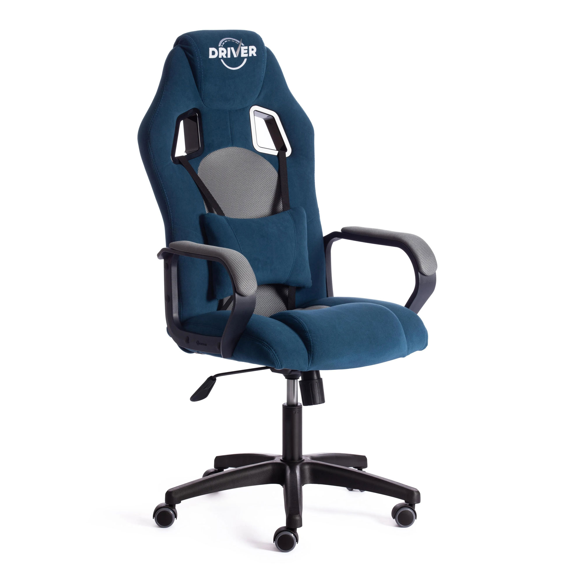 Где купить Кресло компьютерное TC Driver флок синее с серым 55х49х126 см TC 