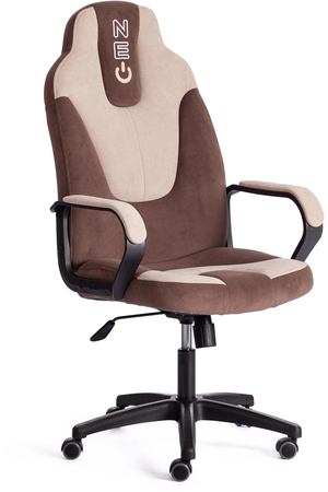 Кресло компьютерное TC Neo флок коричневое с бежевым 64х49х122 см