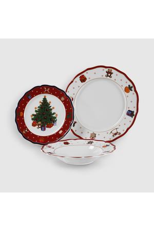Набор тарелок Porcelana Bogucice Red Christmas 3 вида на 1 персону