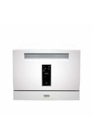Компактная посудомоечная машина DeLonghi DDW 07T Belio, белая, сенсорный дисплей, Aqua Stop, 7 программ, Bambino Controle, 6 комплектов посуды