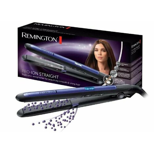 Где купить Выпрямитель для волос Remington Pro-Ion Straight S7710, тройная ионная технология; 9 настроек температуры; функция памяти; чехол; ЖК-дисплей; керамика с турмалином Remington 