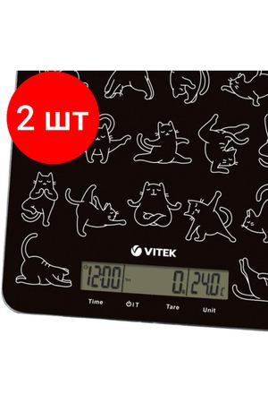 Комплект 2 штук, Весы кухонные VITEK 8026-VT-01 , до 10 кг, точность измерения 1 гр