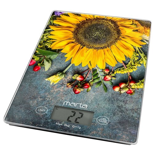 Где купить Весы кухонные MARTA MT-1634 летние цветы сенсор, встроенный термометр Marta 
