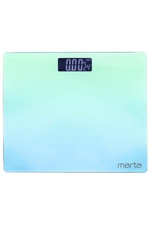 MARTA MT-SC1691 бирюзово-голубой LCD весы напольные диагностические, умные с Bluetooth
