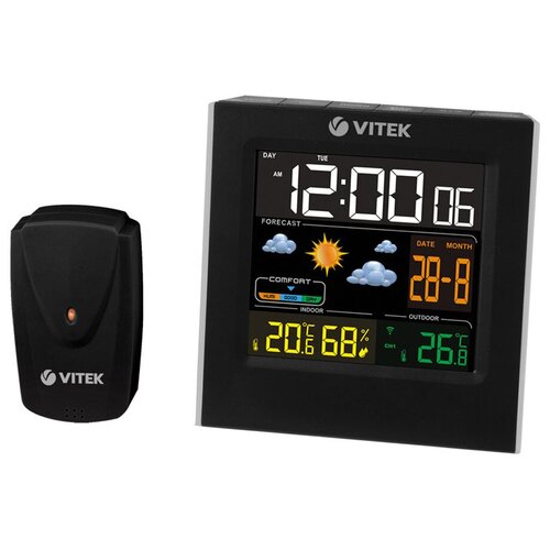 Где купить Метеостанция VITEK VT-6411, черный Vitek 
