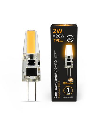 Лампа Gauss LED G4 AC220-240V 2W 190lm 2700K силикон