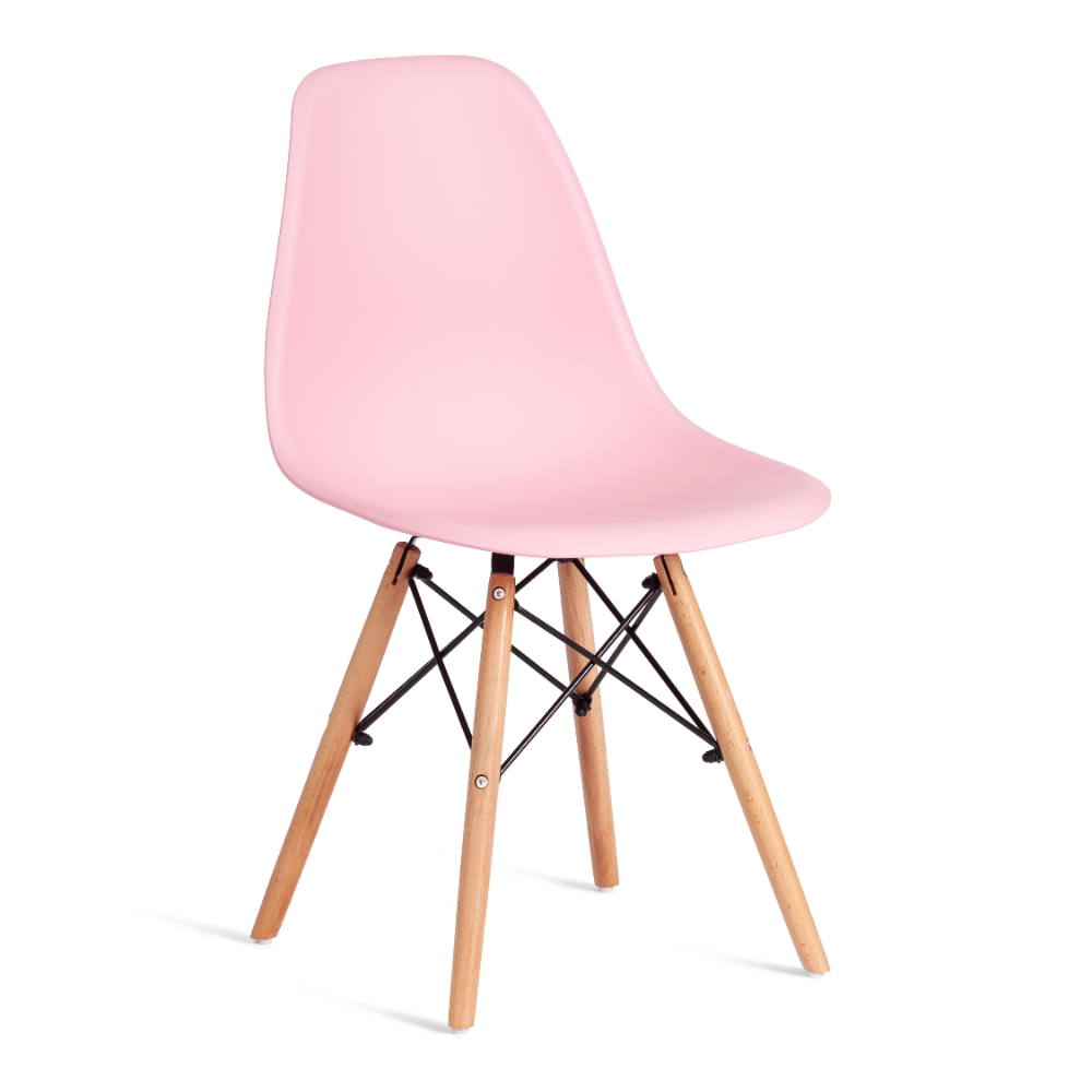 Где купить Стул ТС Cindy Chair пластиковый с ножками из бука светло-розовый 45х51х82 см TC 