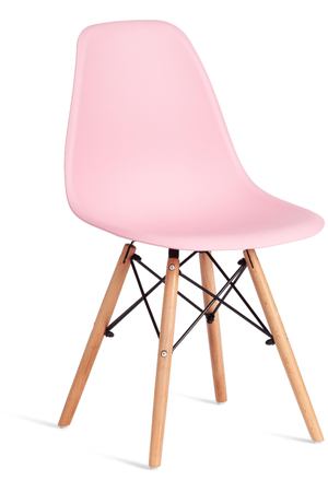 Стул ТС Cindy Chair пластиковый с ножками из бука светло-розовый 45х51х82 см
