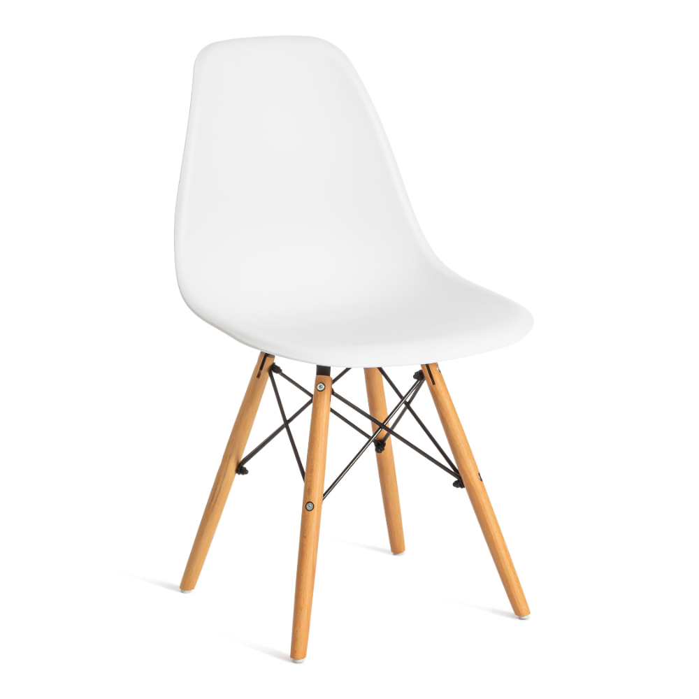 Где купить Стул ТС Cindy Chair пластиковый с ножками из бука белый 45х51х82 см TC 