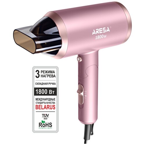 Где купить Фен электрический ARESA AR-3222, 1800Вт, розовый Aresa 