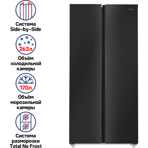 Где купить Холодильник MAUNFELD MFF177NFBE, черный Maunfeld 