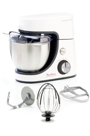 Кухонная машина Moulinex QA5101 Masterchef Gourmet, 1100 Вт, белый/серебристый/черный