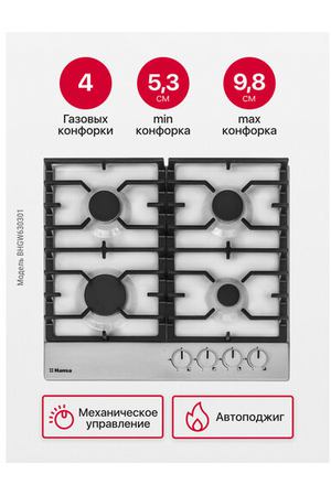 Газовая варочная панель Hansa BHGW630301, белый