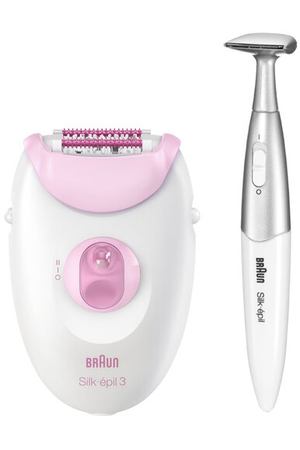 Эпилятор Braun 3-321 Silk-epil 3, розовый/белый