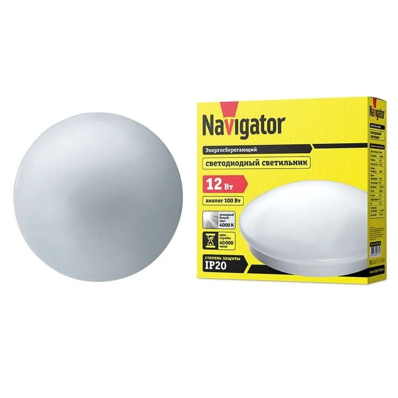 Где купить Настенно-потолочный светильник Navigator 94777 NBL-R1-12-4K-IP20-LED Navigator 