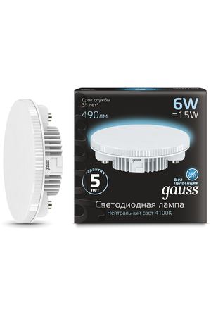 Gauss LED GX53 6W 4100K 1/10/100