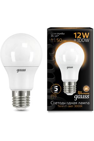 Gauss LED A60 globe 12W E27 3000K 1/10/50