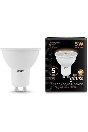 Gauss LED MR16 GU10 5W 3000K 1/10/100