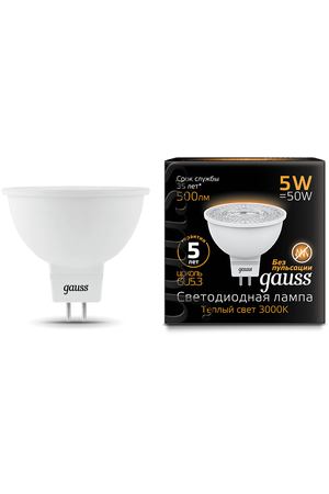 Gauss LED MR16 GU5.3 5W 3000K 1/10/100