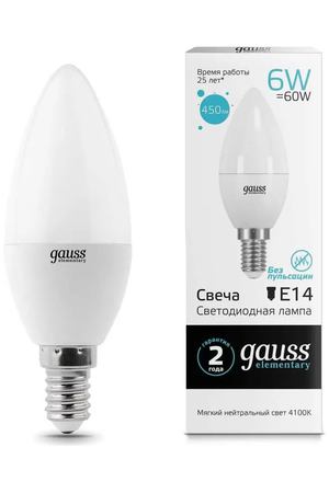 Лампа Gauss LED ELEM CANDLE 6W E14 4100K