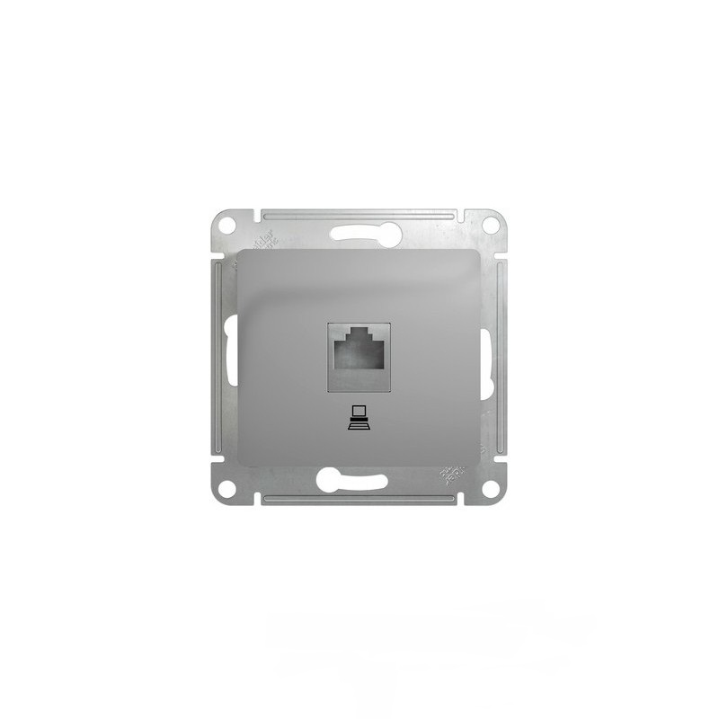 Где купить Розетка компьютерная Schneider Electric Glossa RJ45 алюминий Schneider electric 