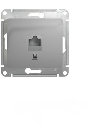 Розетка компьютерная Schneider Electric Glossa RJ45 алюминий