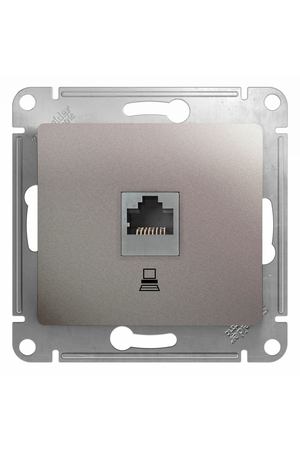 Розетка компьютерная Schneider Electric Glossa RJ45 платина