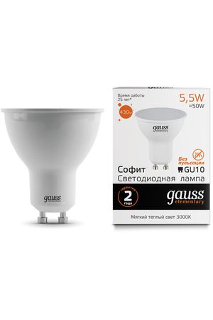 Gauss LED Elementary MR16 GU10 5.5W 2700К 1/10/100