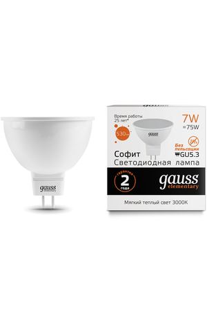 Gauss LED Elementary MR16 GU5.3 7W 3000K 1/10/100