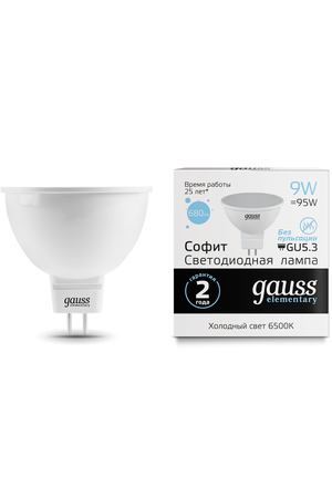 Лампа Gauss LED Elementary MR16 GU5.3 9W 6500K