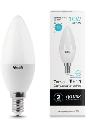 Gauss LED Elementary Candle 10W E14 4100K 1/10/100